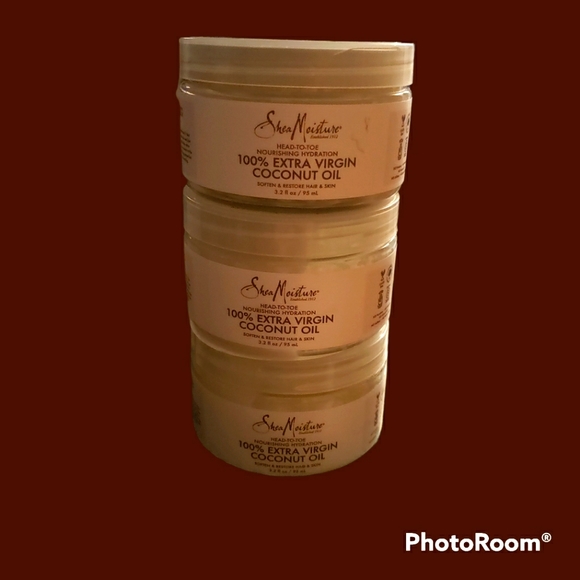 Shea Moisture Head to Toe Nourishing Hydration 100% Extra Virgin Coconut Oil 3ct - Picture 2 of 3